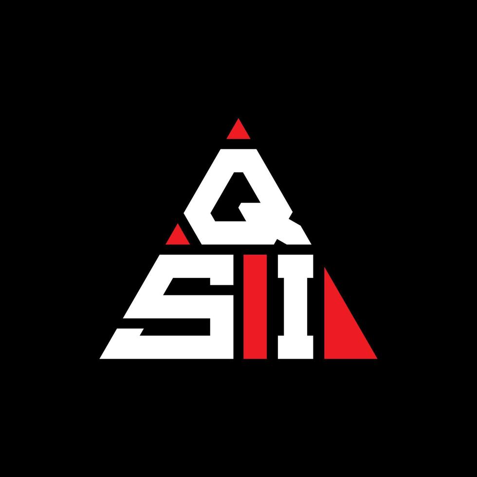 design del logo della lettera triangolare qsi con forma triangolare. qsi triangolo logo design monogramma. modello di logo vettoriale triangolo qsi con colore rosso. logo triangolare qsi logo semplice, elegante e lussuoso.