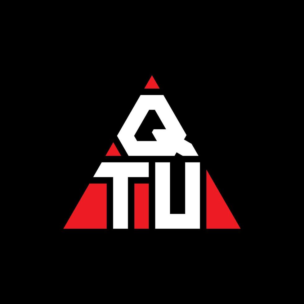 design del logo della lettera triangolare qtu con forma triangolare. qtu triangolo logo design monogramma. modello di logo vettoriale triangolo qtu con colore rosso. logo triangolare qtu logo semplice, elegante e lussuoso.