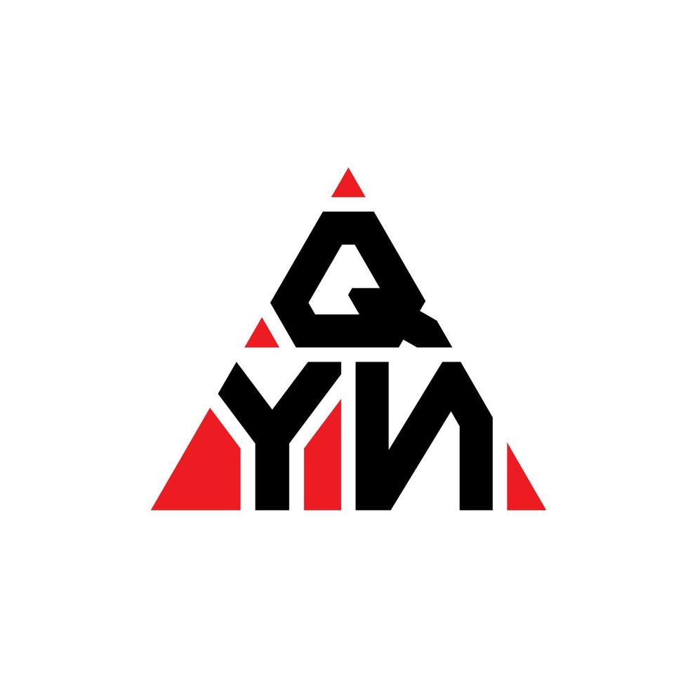 design del logo della lettera del triangolo qyn con forma triangolare. qyn triangolo logo design monogramma. modello di logo vettoriale triangolo qyn con colore rosso. logo triangolare qyn logo semplice, elegante e lussuoso.