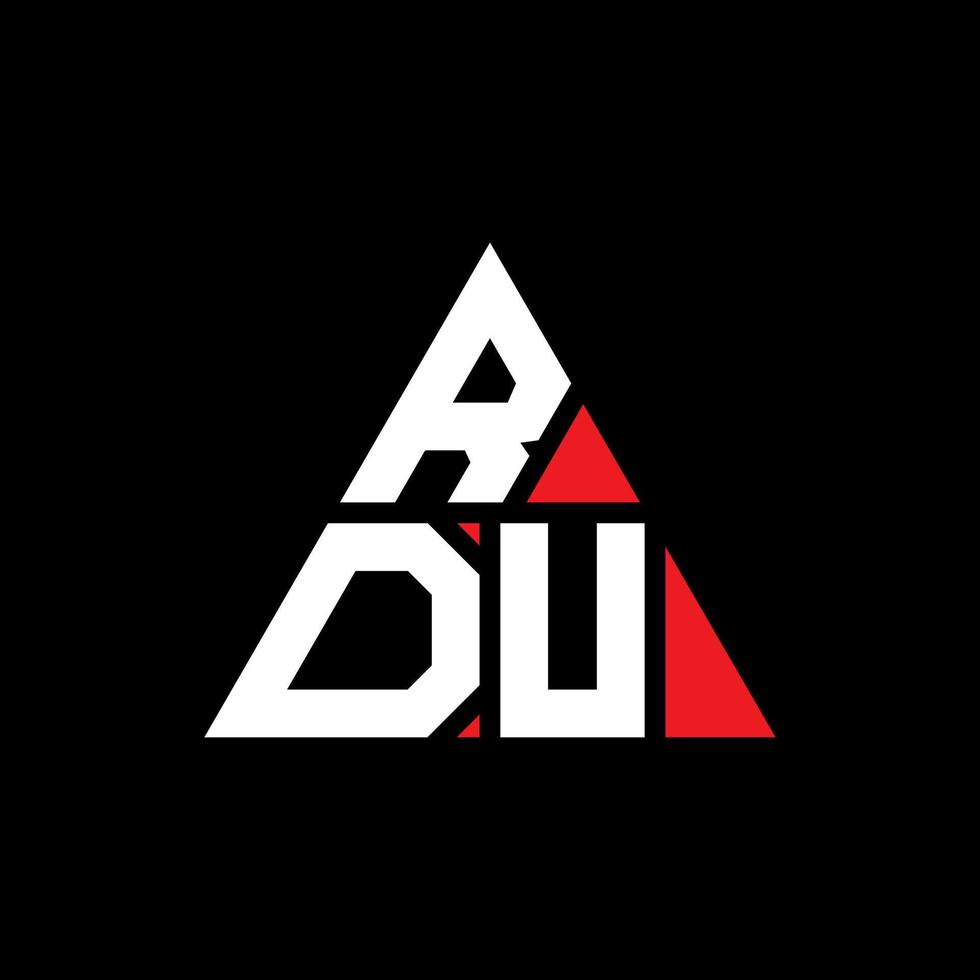 design del logo della lettera del triangolo rdu con forma triangolare. monogramma di design del logo del triangolo rdu. modello di logo vettoriale triangolo rdu con colore rosso. logo triangolare rdu logo semplice, elegante e lussuoso.