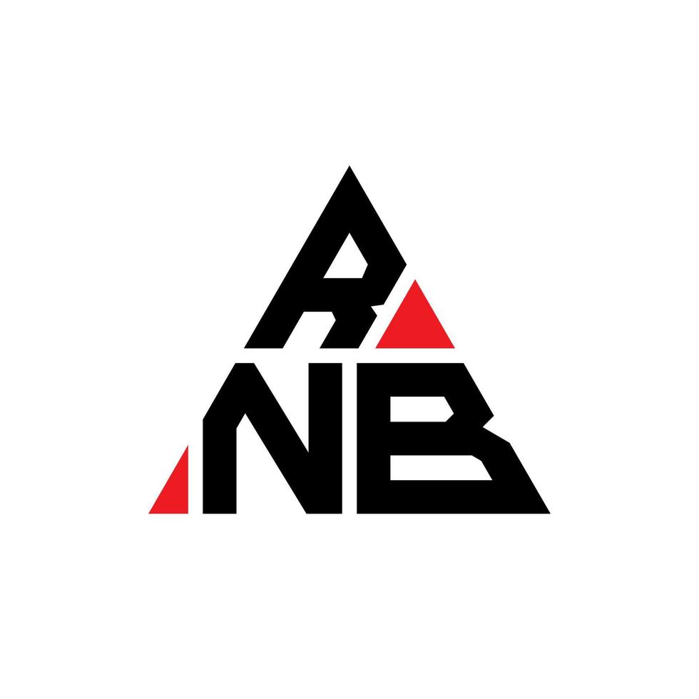 design del logo della lettera triangolare rnb con forma triangolare. monogramma di design del logo del triangolo rnb. modello di logo vettoriale triangolo rnb con colore rosso. logo triangolare rnb logo semplice, elegante e lussuoso.
