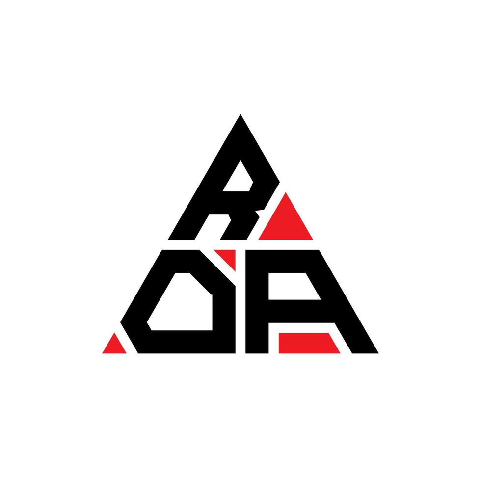 design del logo della lettera triangolo roa con forma triangolare. monogramma di design del logo del triangolo roa. modello di logo vettoriale triangolo roa con colore rosso. logo triangolare roa logo semplice, elegante e lussuoso.