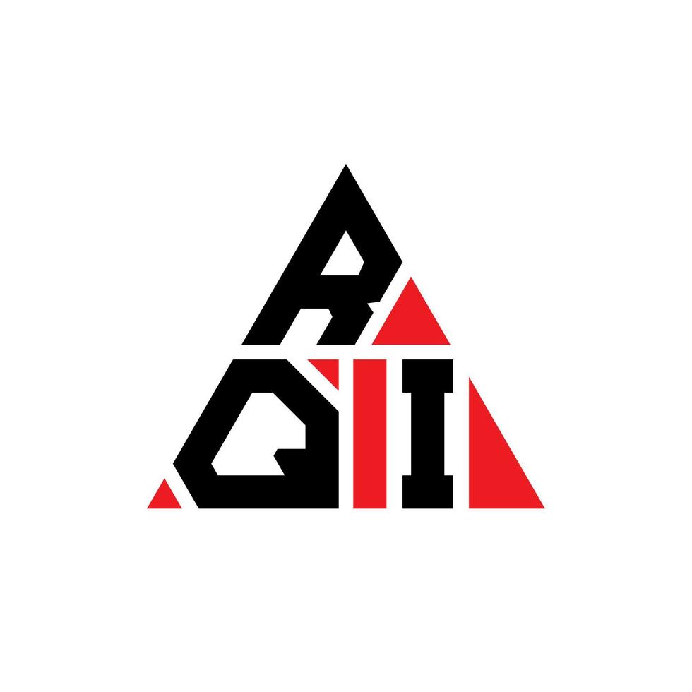 design del logo della lettera del triangolo rqi con forma triangolare. rqi triangolo logo design monogramma. modello di logo vettoriale triangolo rqi con colore rosso. logo triangolare rqi logo semplice, elegante e lussuoso.
