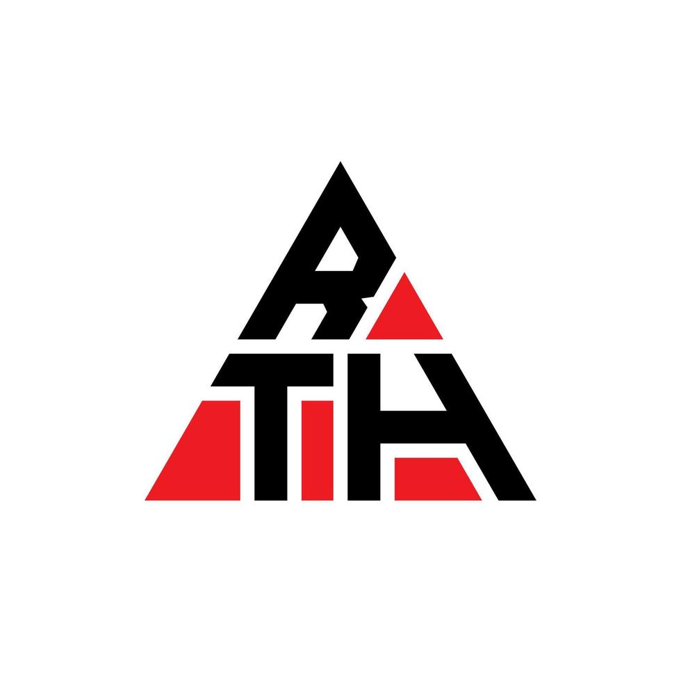 design del logo della lettera del triangolo rth con forma triangolare. monogramma di design del logo del triangolo rth. modello di logo vettoriale triangolo rth con colore rosso. logo triangolare rth logo semplice, elegante e lussuoso.