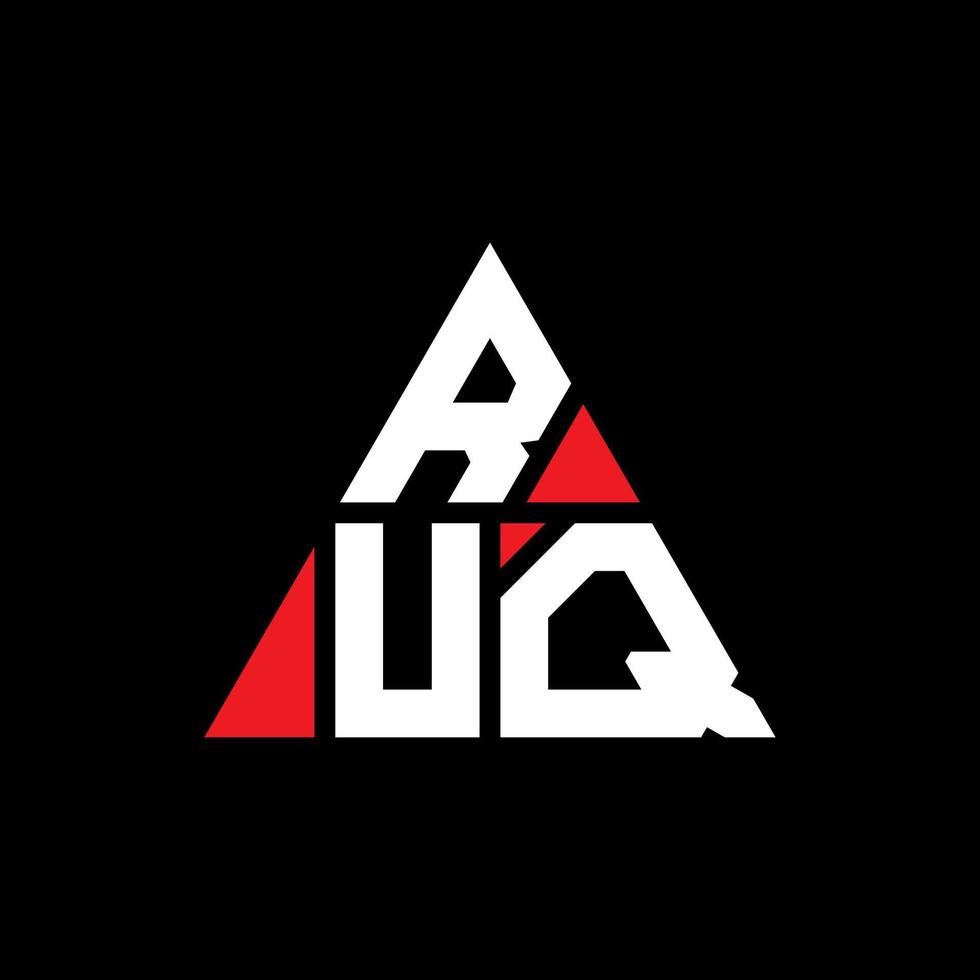 design del logo della lettera del triangolo ruq con forma triangolare. monogramma di design con logo triangolo ruq. modello di logo vettoriale triangolo ruq con colore rosso. logo triangolare ruq logo semplice, elegante e lussuoso.