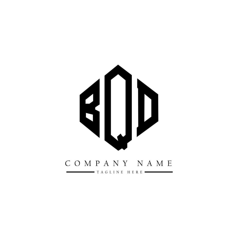 design del logo della lettera bqd con forma poligonale. bqd poligono e design del logo a forma di cubo. bqd modello di logo vettoriale esagonale colori bianco e nero. monogramma bqd, logo aziendale e immobiliare.