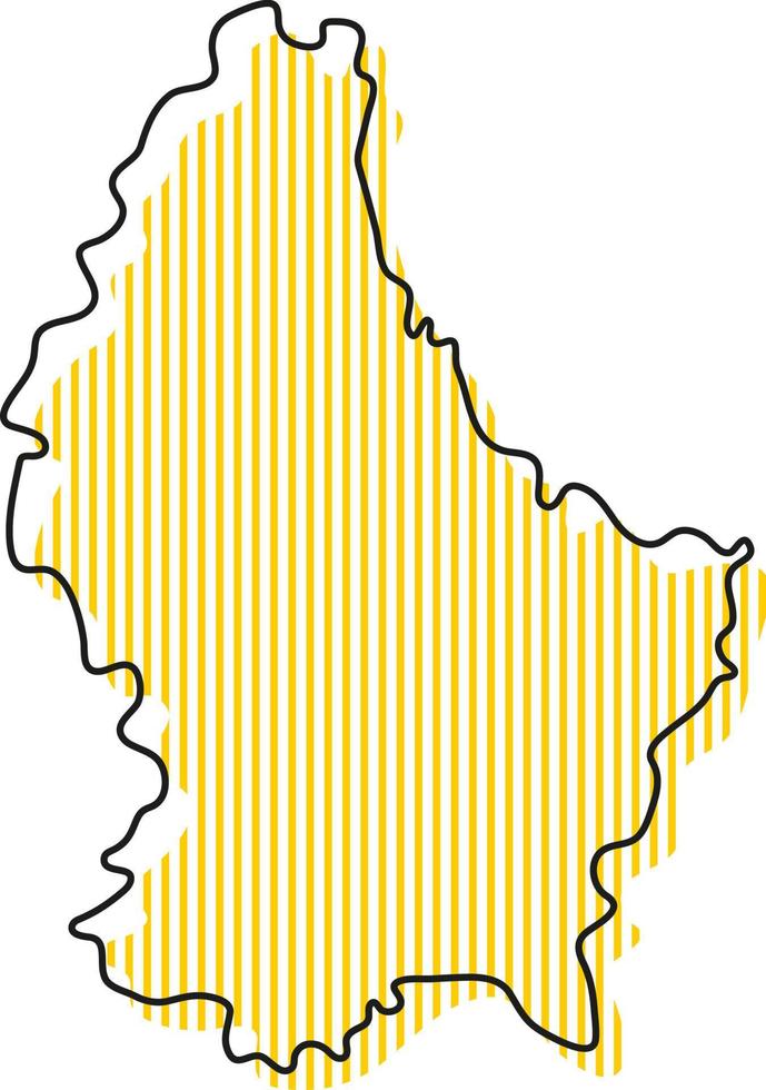 mappa stilizzata semplice dell'icona di lussemburgo. vettore