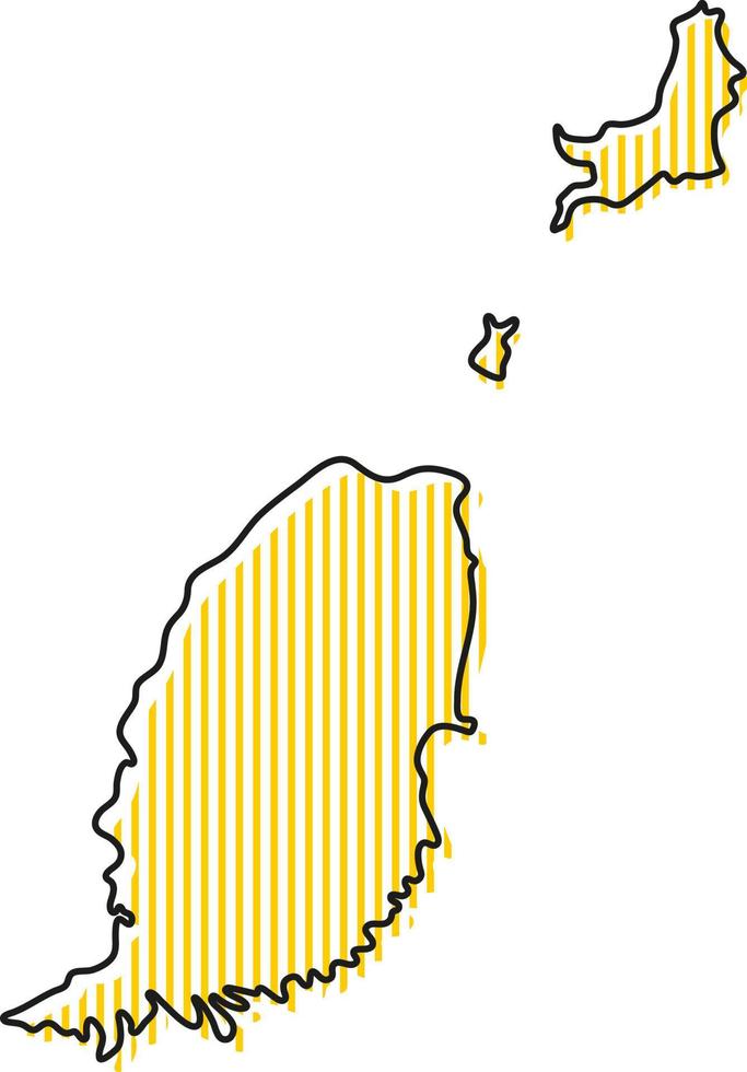 mappa stilizzata semplice dell'icona di grenada. vettore