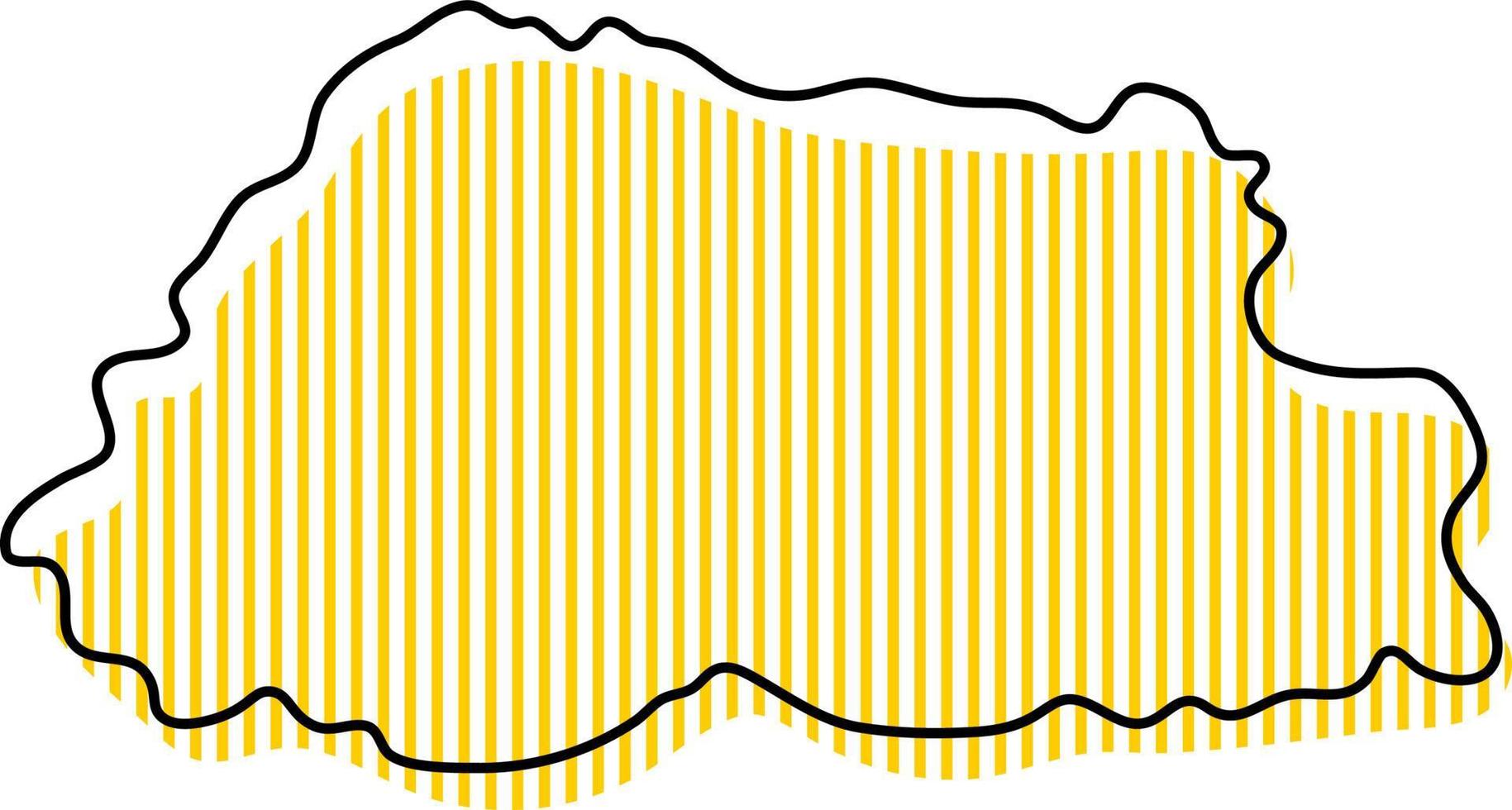 mappa stilizzata semplice dell'icona del bhutan. vettore