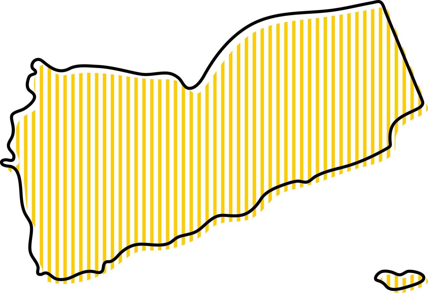 mappa stilizzata semplice dell'icona dello yemen. vettore