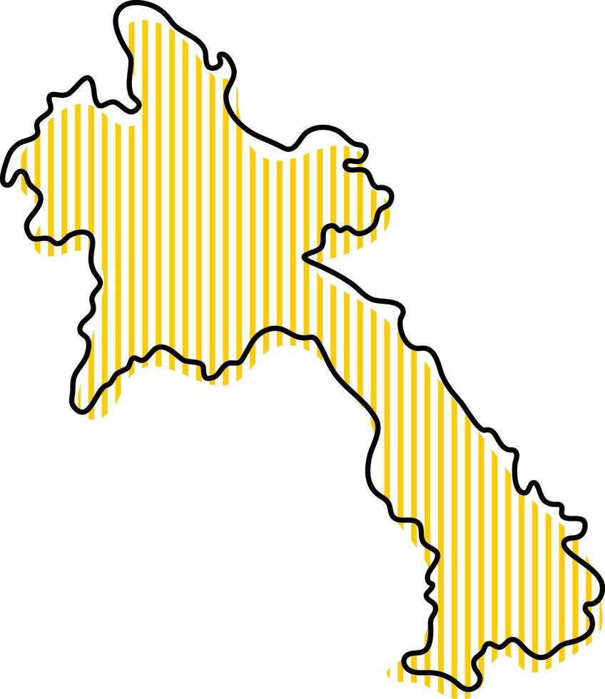 mappa stilizzata semplice dell'icona del laos. vettore