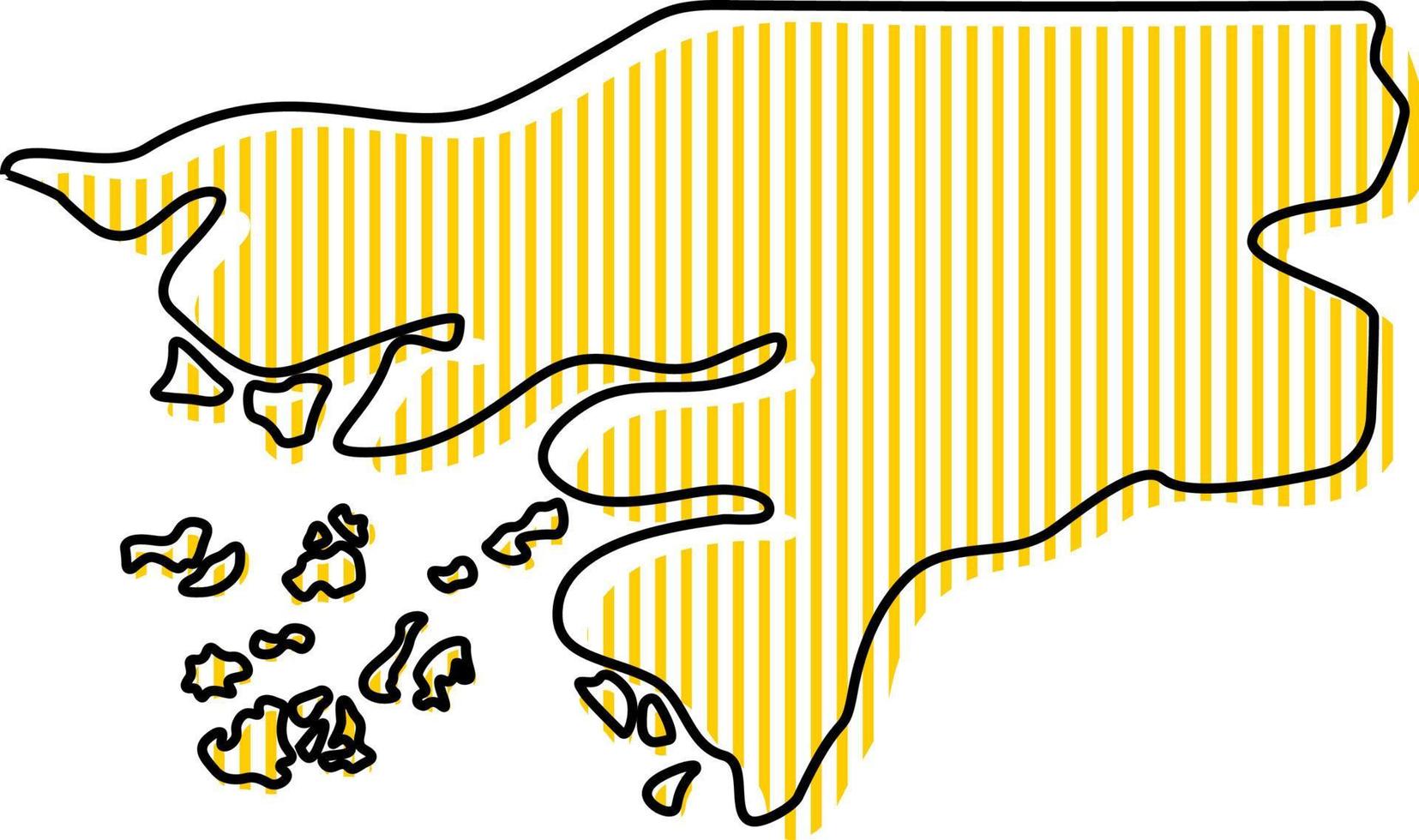 mappa stilizzata semplice dell'icona della guinea bissau. vettore