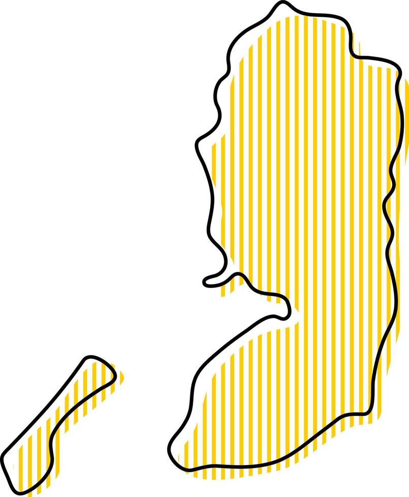 mappa stilizzata semplice dell'icona della palestina. vettore