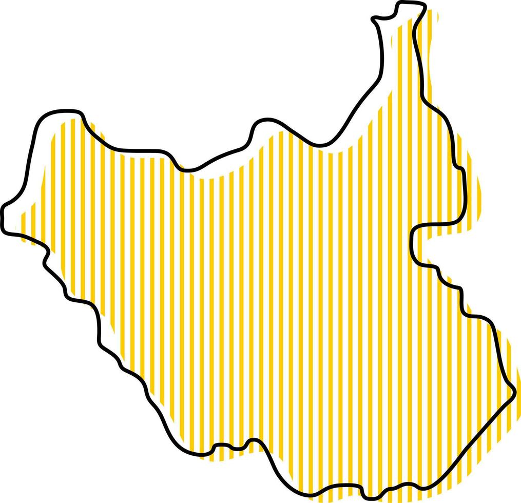 mappa stilizzata semplice dell'icona del sud sudan. vettore