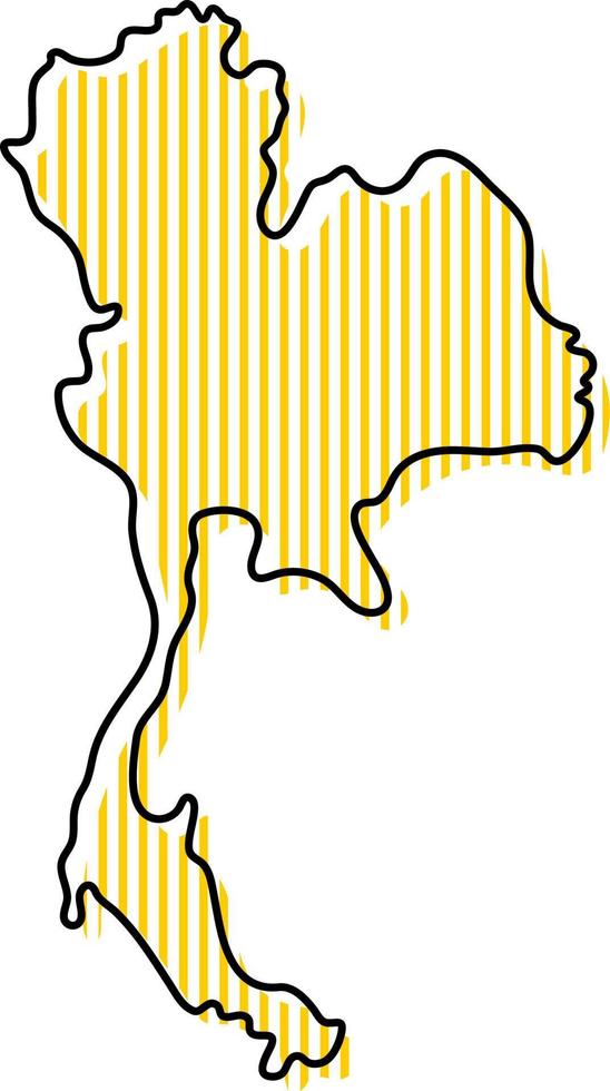mappa stilizzata semplice dell'icona della thailandia vettore