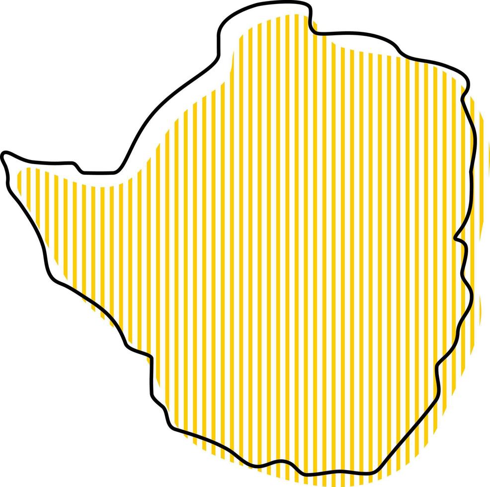 mappa stilizzata semplice dell'icona dello zimbabwe. vettore