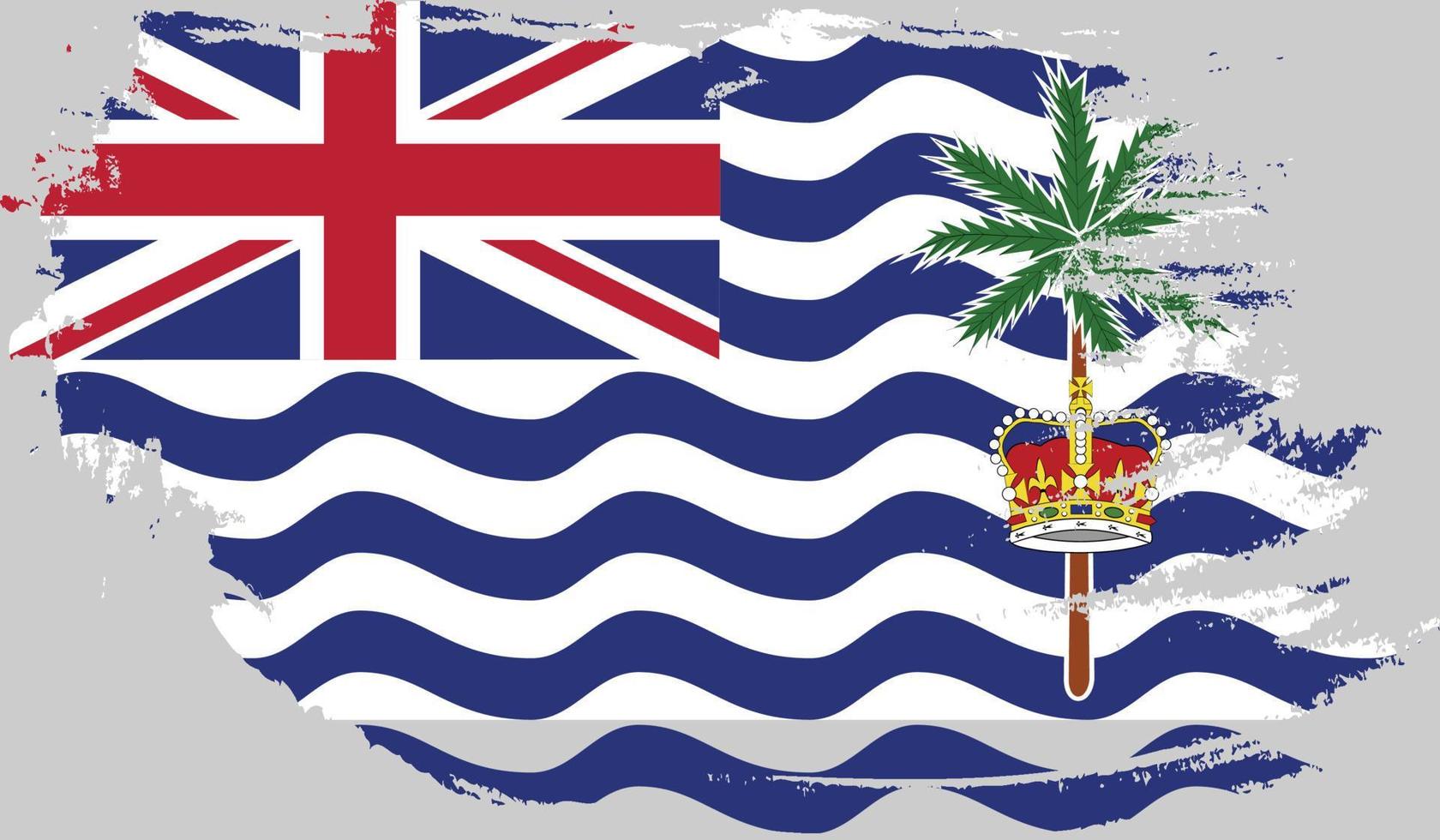 bandiera britannica del territorio dell'Oceano Indiano con texture grunge vettore