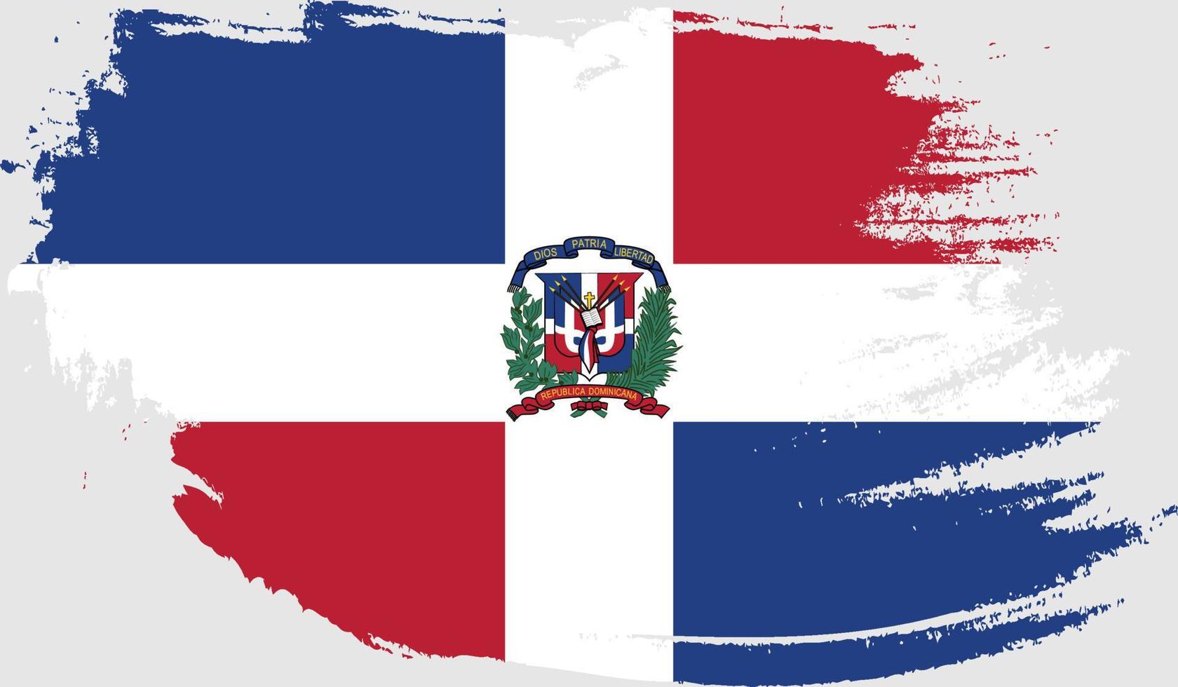 bandiera della repubblica dominicana con texture grunge vettore