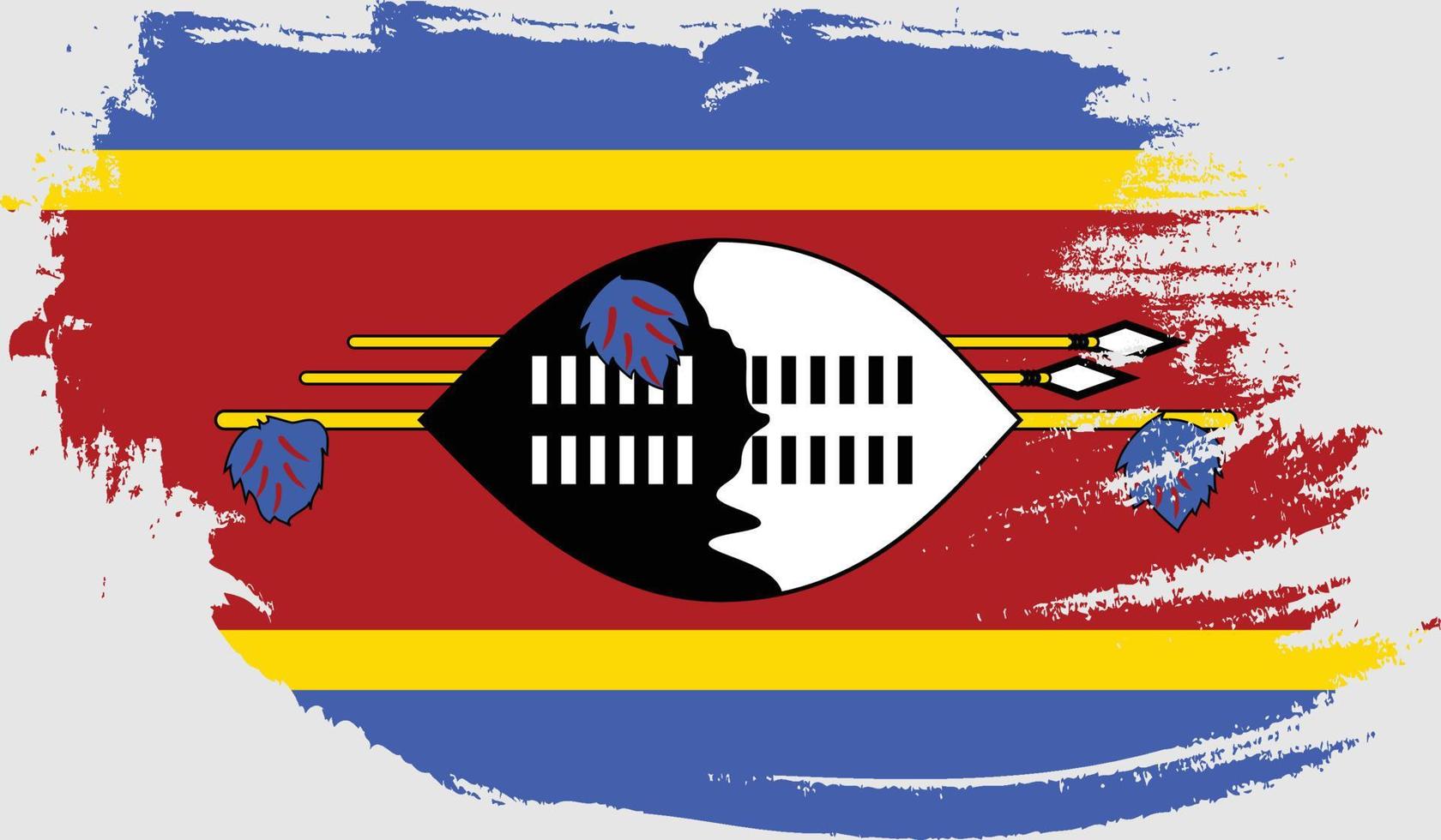 eswatini bandiera dello swaziland con texture grunge vettore