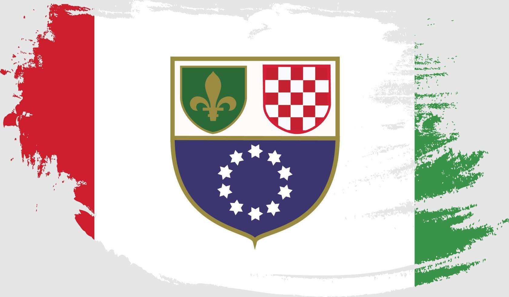 bandiera della federazione di bosnia ed erzegovina con texture grunge vettore