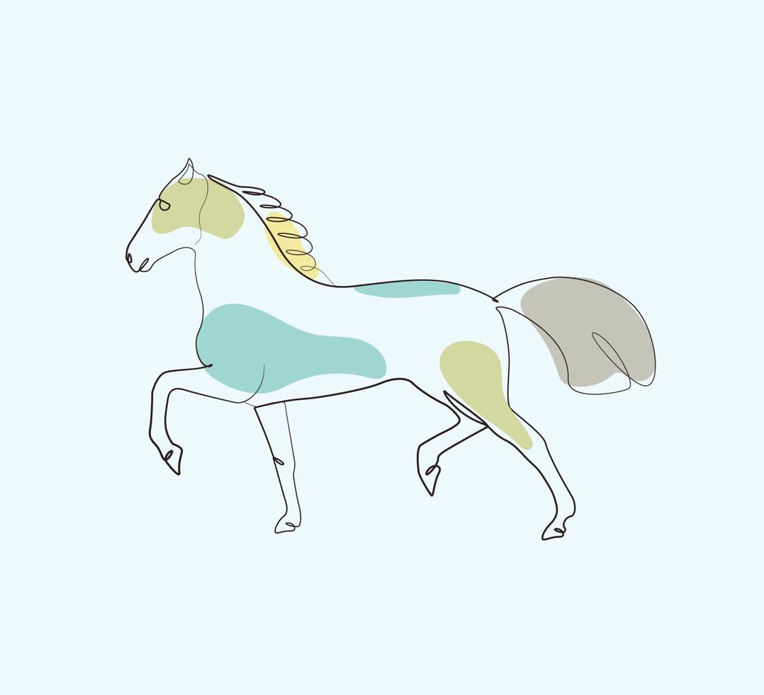 arte del corpo pieno del cavallo che disegna arte animale astratta vettore