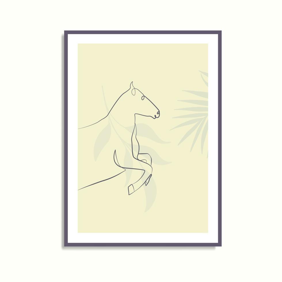 Line Drawing Horse Wall Art Stampe Su Tela Modern Animal Poster Design Decorazione Della Parete Art vettore