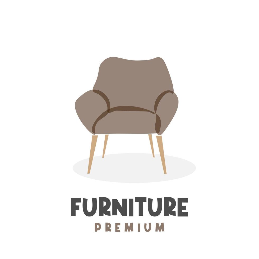 logo marrone dell'illustrazione dei mobili della sedia con i colori sovrapposti vettore