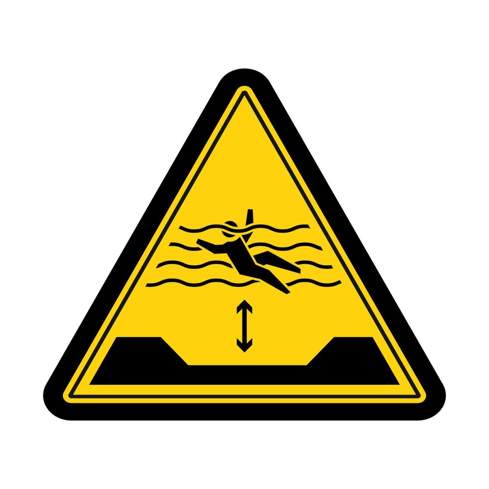 attenzione acqua profonda segno e simbolo grafico illustrazione vettoriale