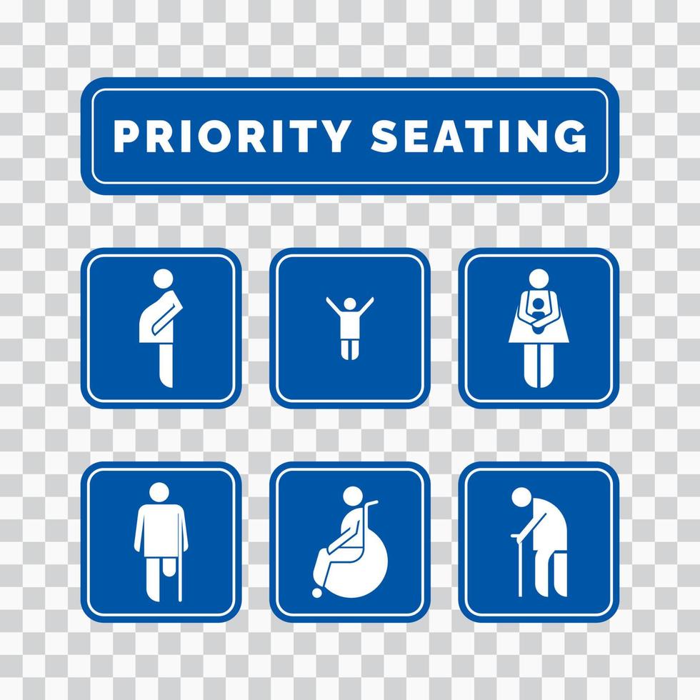 illustrazione vettoriale di progettazione del segno di posti a sedere prioritari