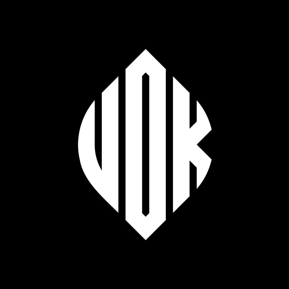design del logo della lettera del cerchio udk con forma circolare ed ellittica. lettere di ellisse udk con stile tipografico. le tre iniziali formano un logo circolare. udk cerchio emblema astratto monogramma lettera marchio vettore. vettore