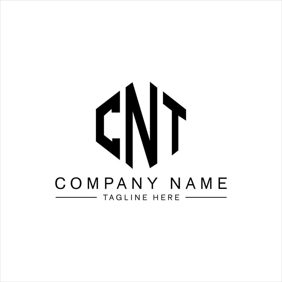cnt lettera logo design con forma poligonale. cnt poligono e design del logo a forma di cubo. cnt modello di logo vettoriale esagonale colori bianco e nero. monogramma cnt, logo aziendale e immobiliare.