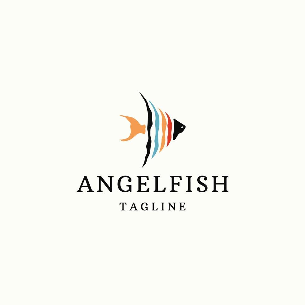 illustrazione vettoriale piatta del modello di progettazione dell'icona del logo del pesce angelo