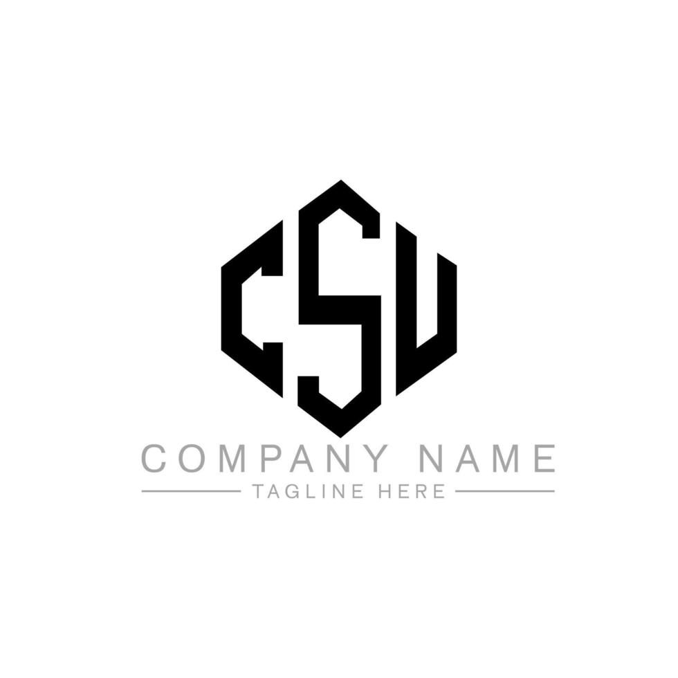 csu lettera logo design con forma poligonale. csu poligono e design del logo a forma di cubo. csu esagonale modello logo vettoriale colori bianco e nero. monogramma csu, logo aziendale e immobiliare.