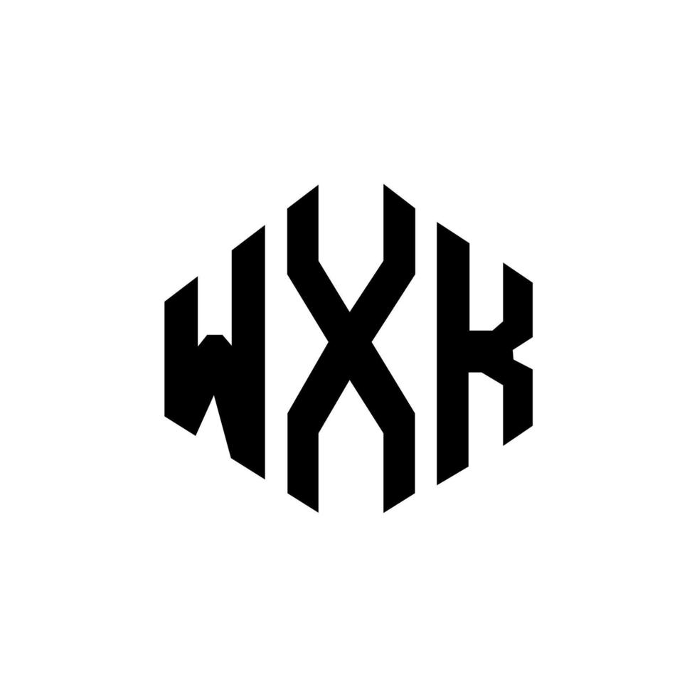 logo lettera wxk con forma poligonale. wxk poligono e design del logo a forma di cubo. wxk modello di logo vettoriale esagonale colori bianco e nero. wxk monogramma, logo aziendale e immobiliare.