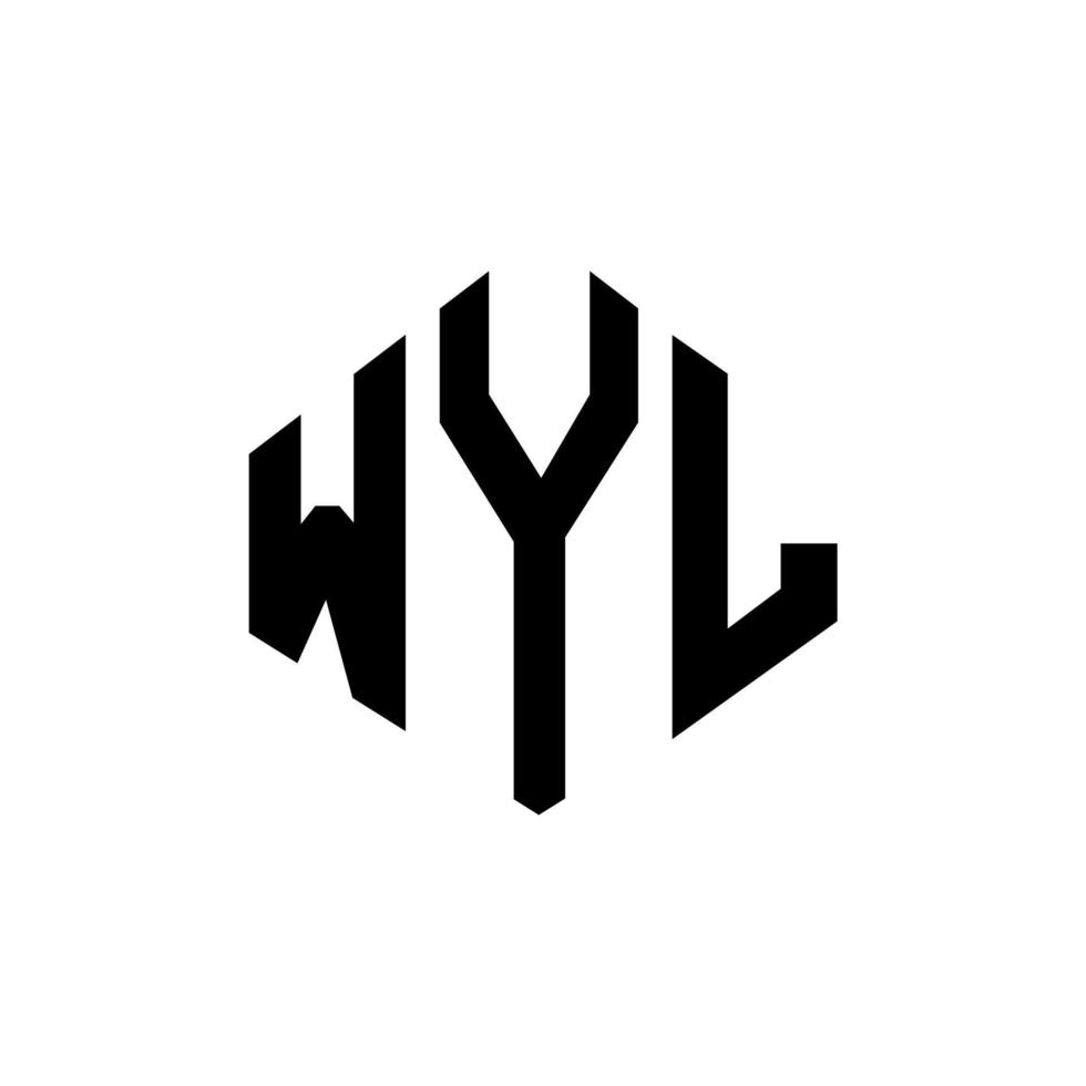 wyl lettera logo design con forma poligonale. wyl poligono e design del logo a forma di cubo. wyl esagonale modello logo vettoriale colori bianco e nero. wyl monogramma, logo aziendale e immobiliare.