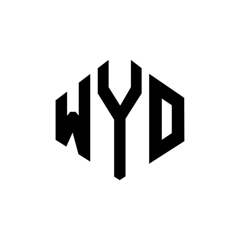 design del logo della lettera wyo con forma poligonale. wyo poligono e design del logo a forma di cubo. wyo esagonale modello logo vettoriale colori bianco e nero. wyo monogramma, logo aziendale e immobiliare.