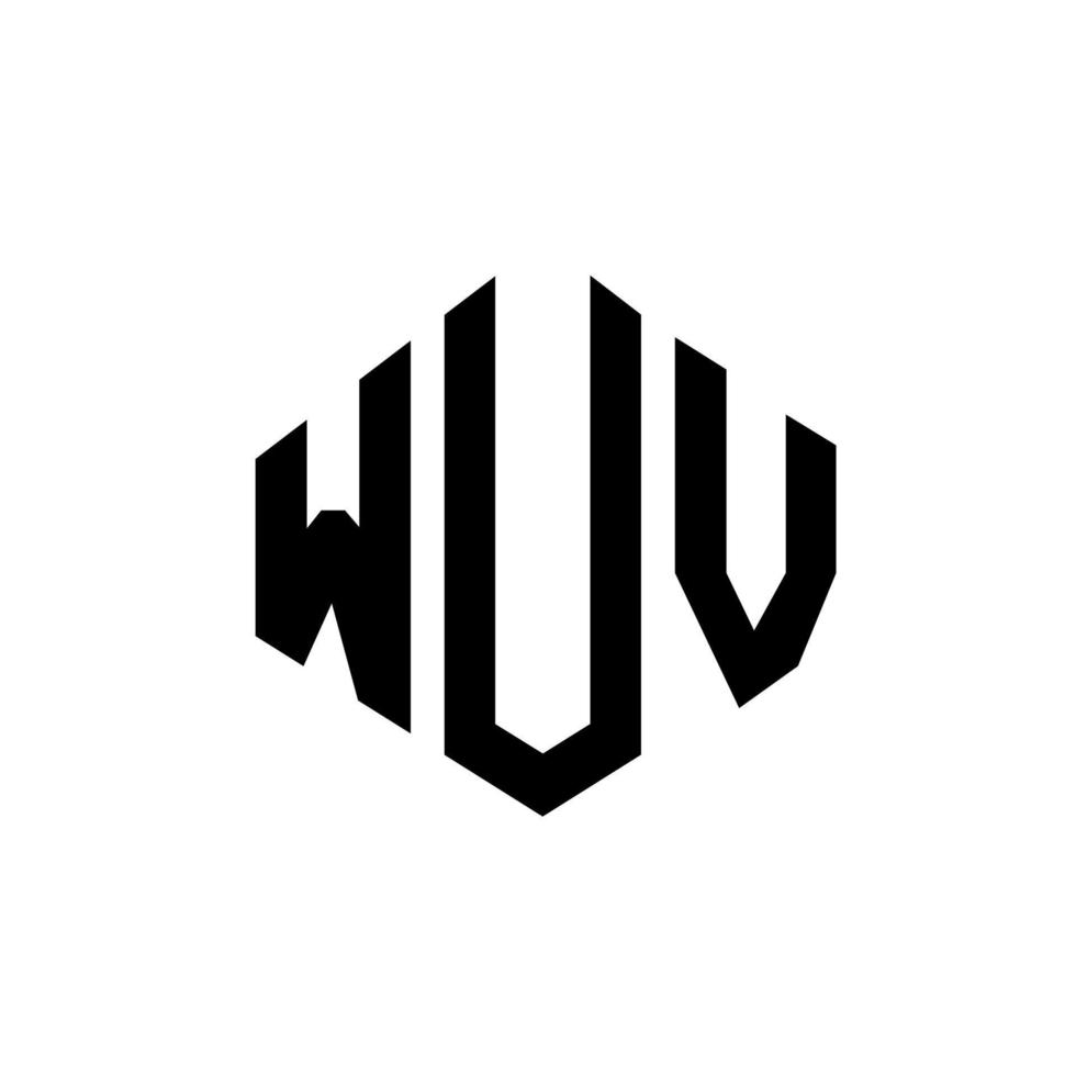 logo della lettera wuv con forma poligonale. wuv poligono e design del logo a forma di cubo. wuv modello di logo vettoriale esagonale colori bianco e nero. monogramma wuv, logo aziendale e immobiliare.