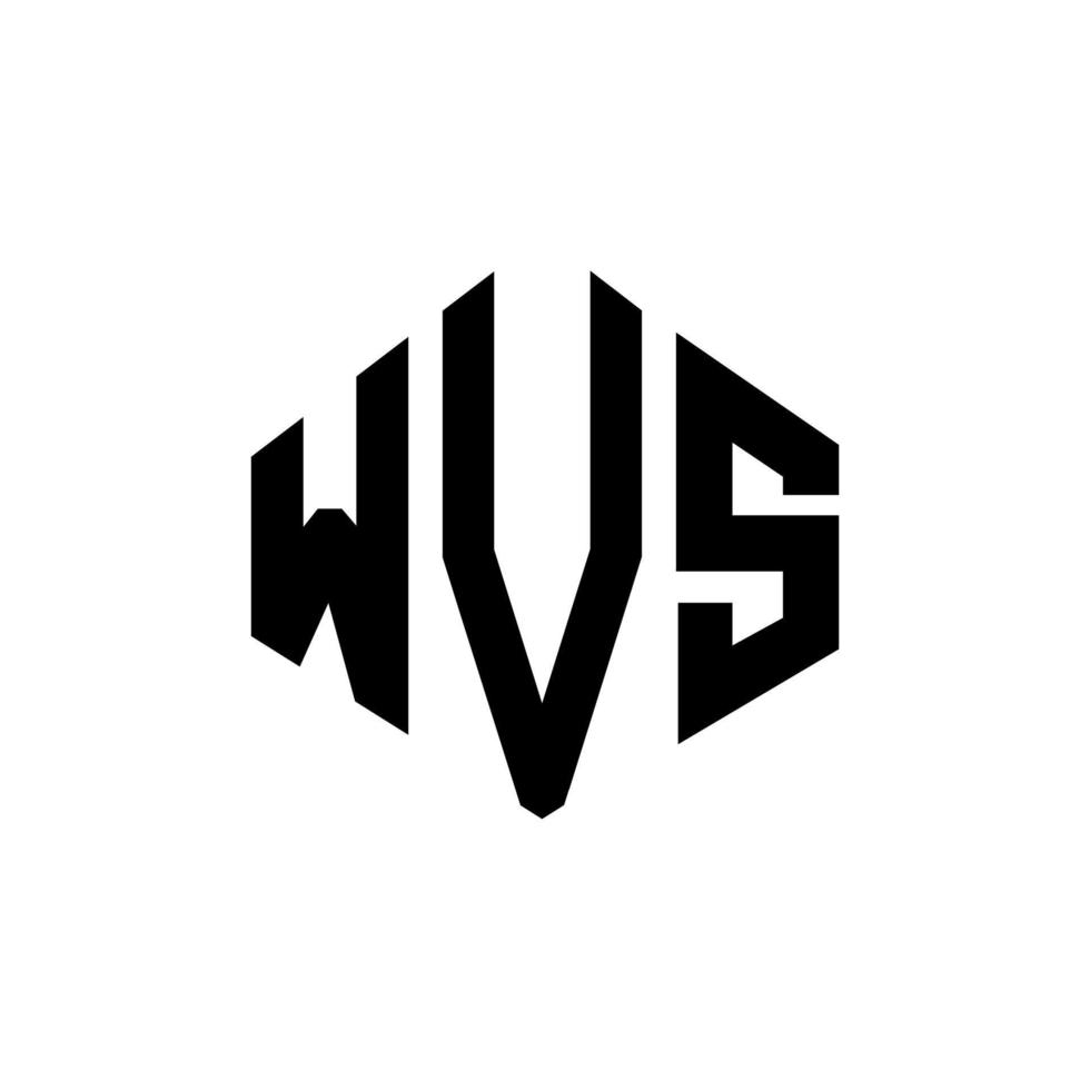 logo lettera wvs con forma poligonale. wvs poligono e design del logo a forma di cubo. wvs esagono logo modello vettoriale colori bianco e nero. monogramma wvs, logo aziendale e immobiliare.