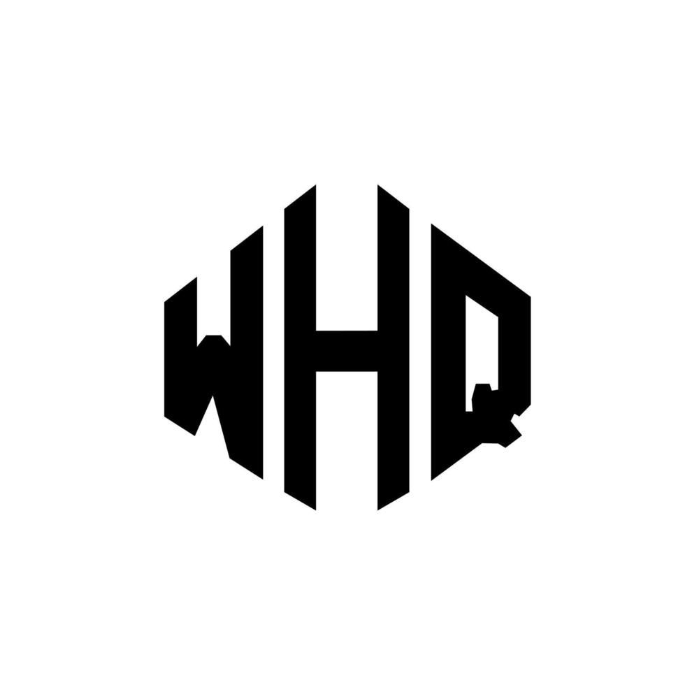 design del logo della lettera whq con forma poligonale. whq poligono e design del logo a forma di cubo. whq modello di logo vettoriale esagonale colori bianco e nero. monogramma whq, logo aziendale e immobiliare.