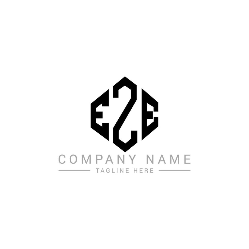 eze lettera logo design con forma poligonale. eze poligono e design del logo a forma di cubo. eze esagono logo modello vettoriale colori bianco e nero. eze monogramma, logo aziendale e immobiliare.