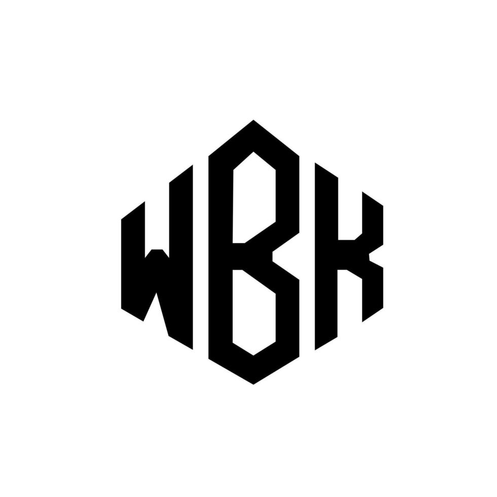 design del logo della lettera wbk con forma poligonale. wbk poligono e design del logo a forma di cubo. modello logo vettoriale esagonale wbk colori bianco e nero. monogramma wbk, logo aziendale e immobiliare.