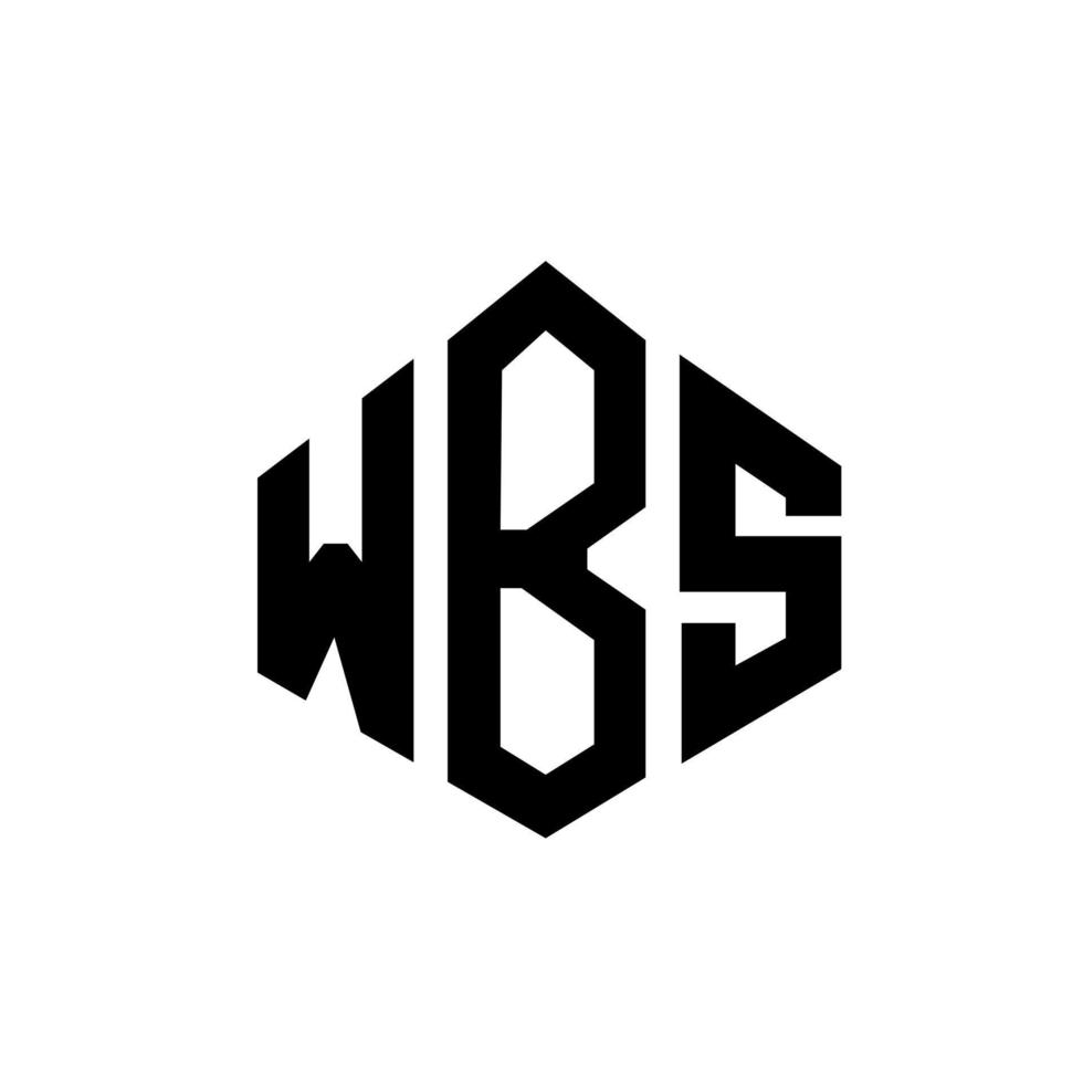 design del logo della lettera wbs con forma poligonale. wbs poligono e design del logo a forma di cubo. wbs modello di logo vettoriale esagonale colori bianco e nero. monogramma wbs, logo aziendale e immobiliare.