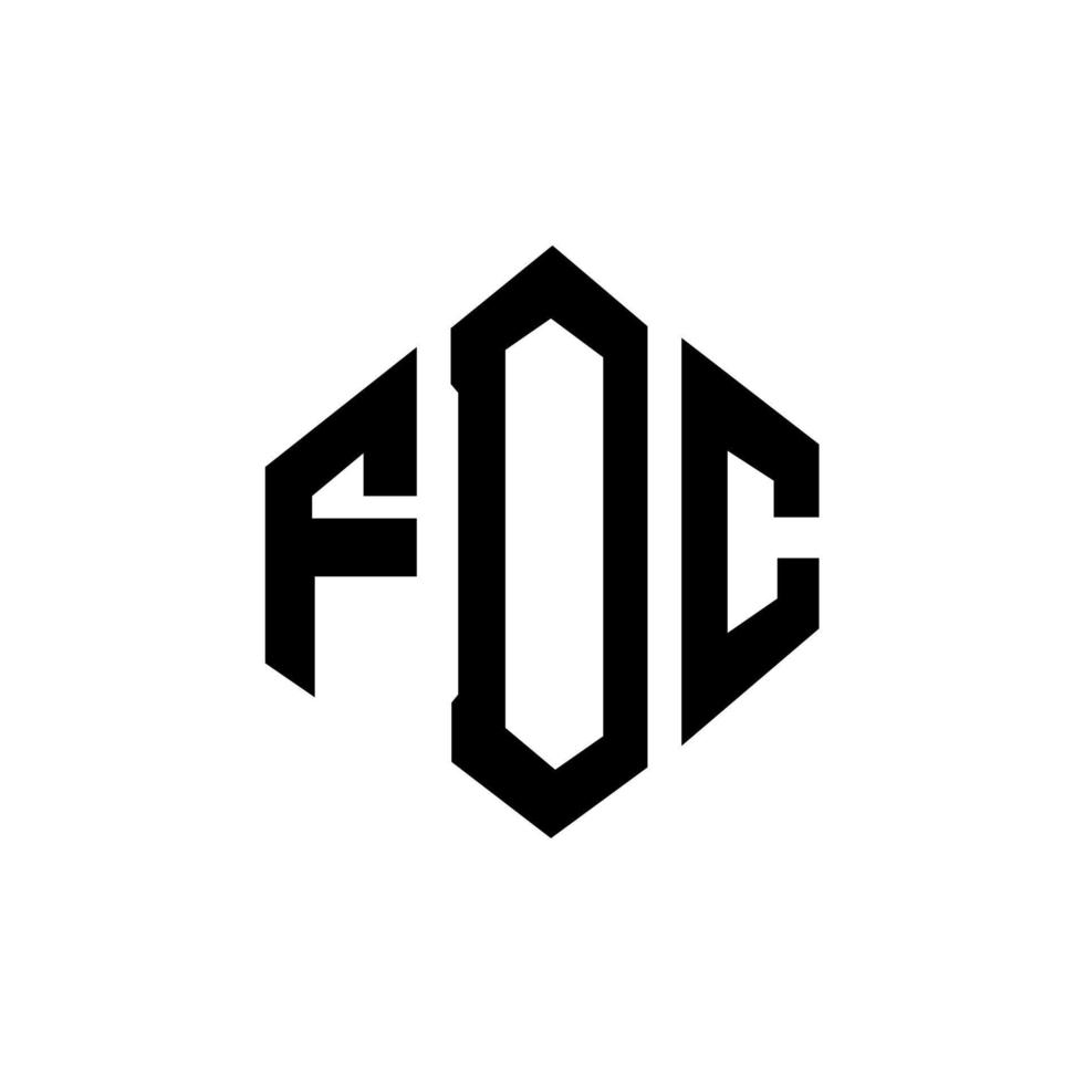 design del logo della lettera fdc con forma poligonale. poligono fdc e design del logo a forma di cubo. fdc esagono logo modello vettoriale colori bianco e nero. monogramma fdc, logo aziendale e immobiliare.