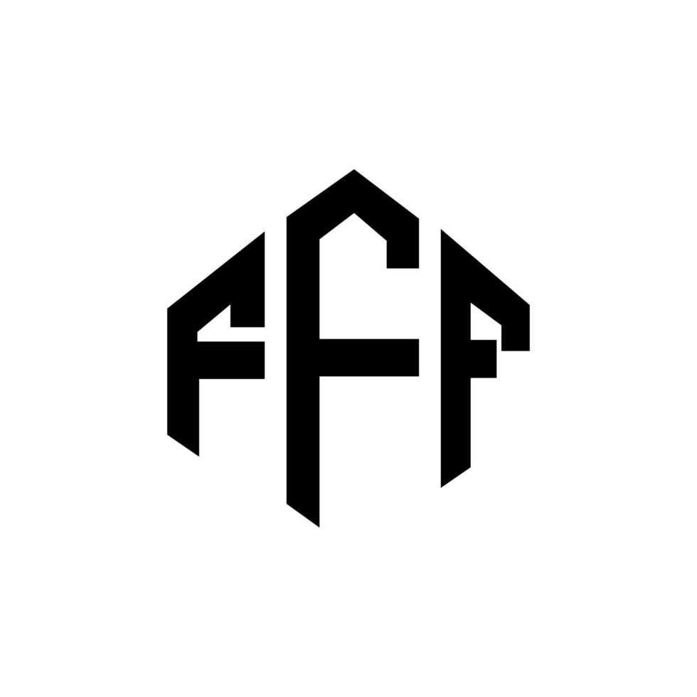 design del logo della lettera fff con forma poligonale. design del logo a forma di poligono e cubo fff. fff esagono logo modello vettoriale colori bianco e nero. monogramma fff, logo aziendale e immobiliare.