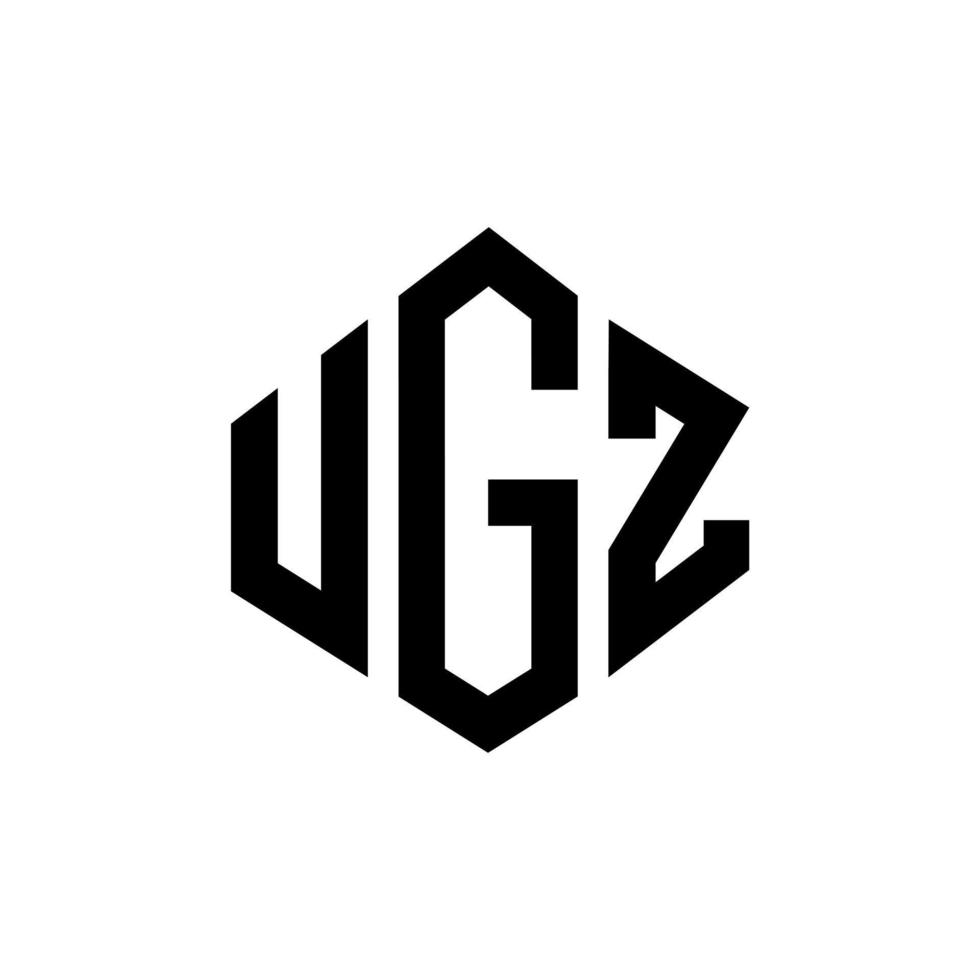 design del logo della lettera ugz con forma poligonale. design del logo a forma di poligono e cubo ugz. ugz modello di logo vettoriale esagonale colori bianco e nero. monogramma ugz, logo aziendale e immobiliare.