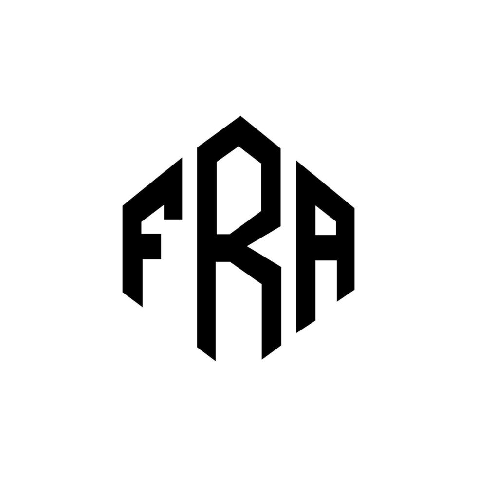 fra lettera logo design con forma poligonale. fra poligono e design del logo a forma di cubo. fra i colori bianco e nero del modello di logo di vettore di esagono. fra monogramma, logo aziendale e immobiliare.