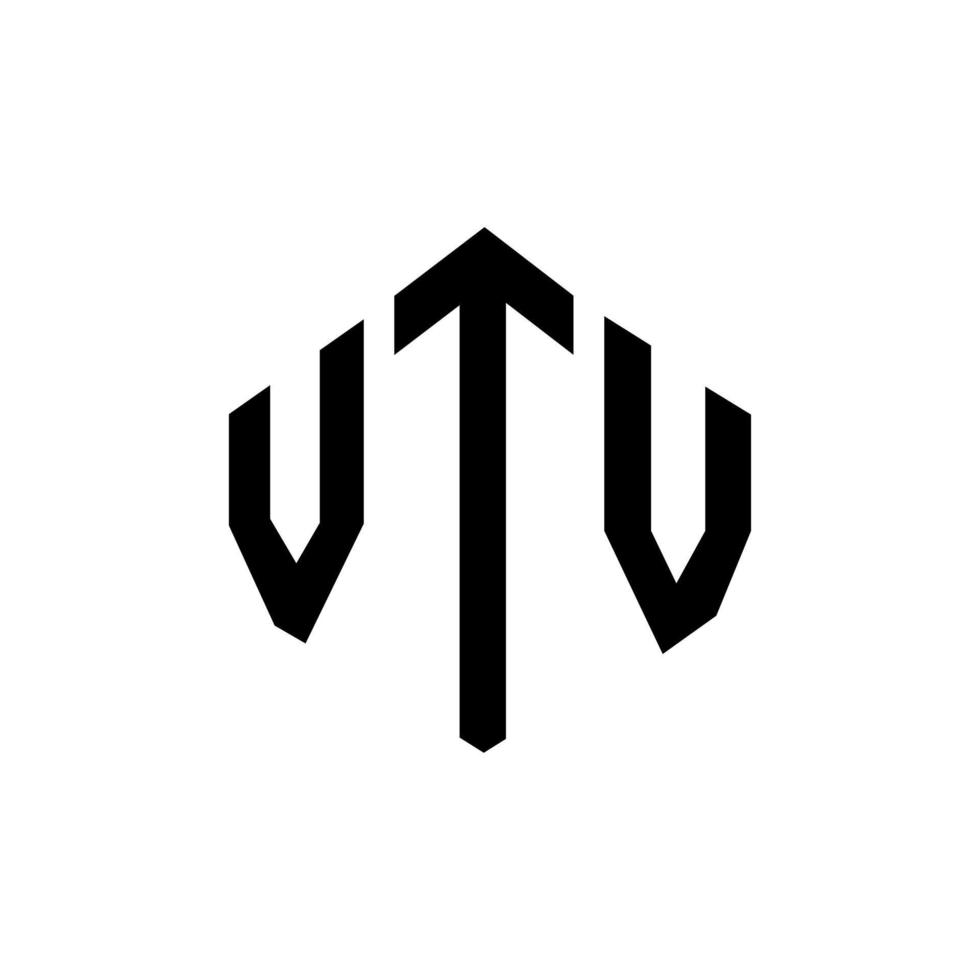 design del logo della lettera vtv con forma poligonale. vtv poligono e design del logo a forma di cubo. vtv esagono logo modello vettoriale colori bianco e nero. monogramma vtv, logo aziendale e immobiliare.