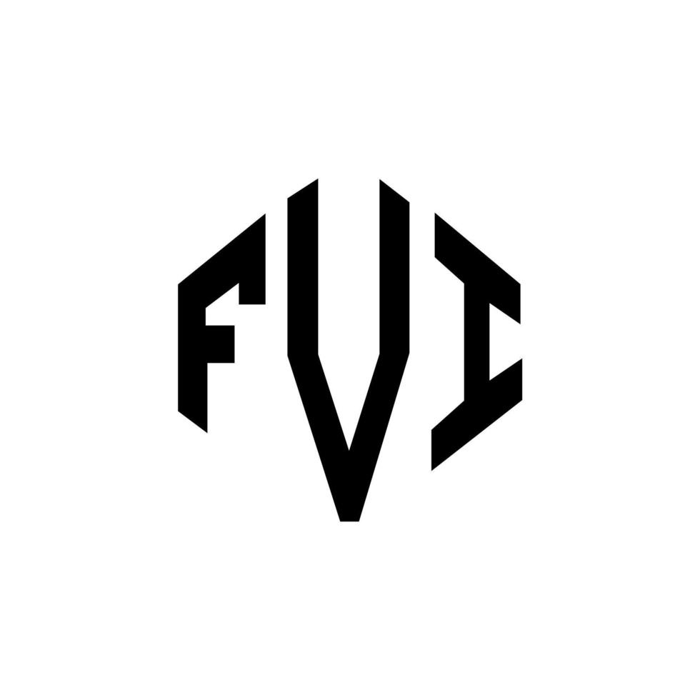 design del logo della lettera fvi con forma poligonale. fvi poligono e design del logo a forma di cubo. fvi modello di logo vettoriale esagonale colori bianco e nero. monogramma fvi, logo aziendale e immobiliare.