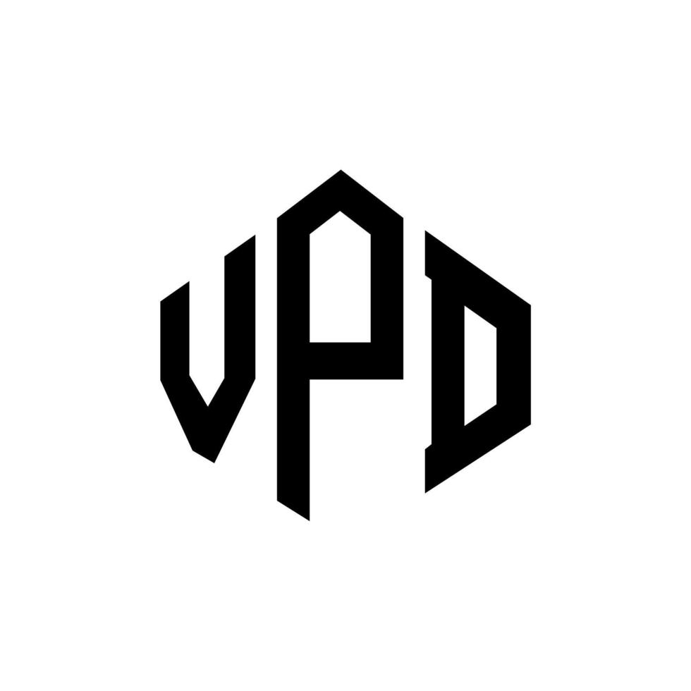 design del logo della lettera vpd con forma poligonale. design del logo a forma di poligono e cubo vpd. modello di logo vettoriale esagonale vpd colori bianco e nero. monogramma vpd, logo aziendale e immobiliare.