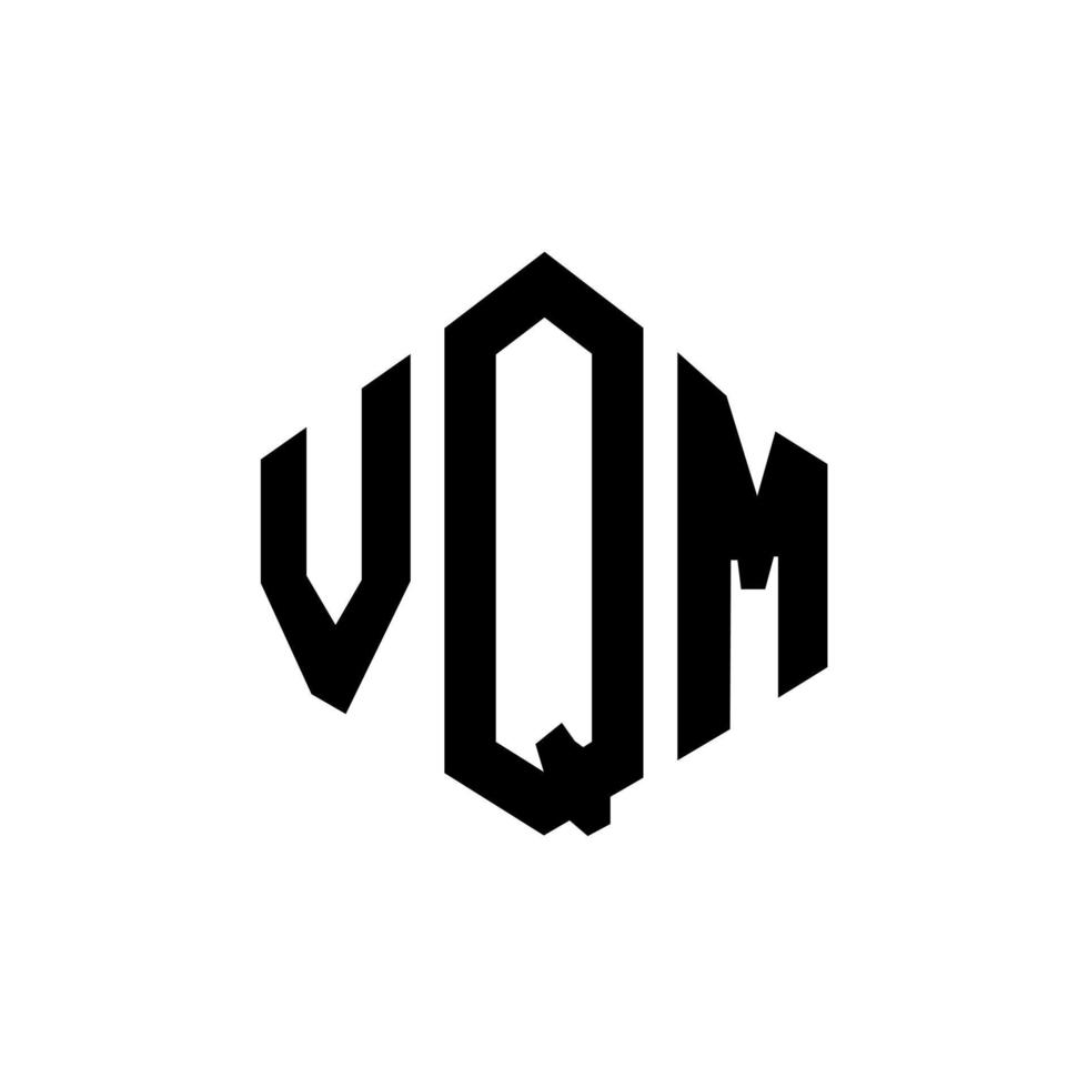 design del logo della lettera vqm con forma poligonale. vqm poligono e design del logo a forma di cubo. vqm modello di logo vettoriale esagonale colori bianco e nero. monogramma vqm, logo aziendale e immobiliare.